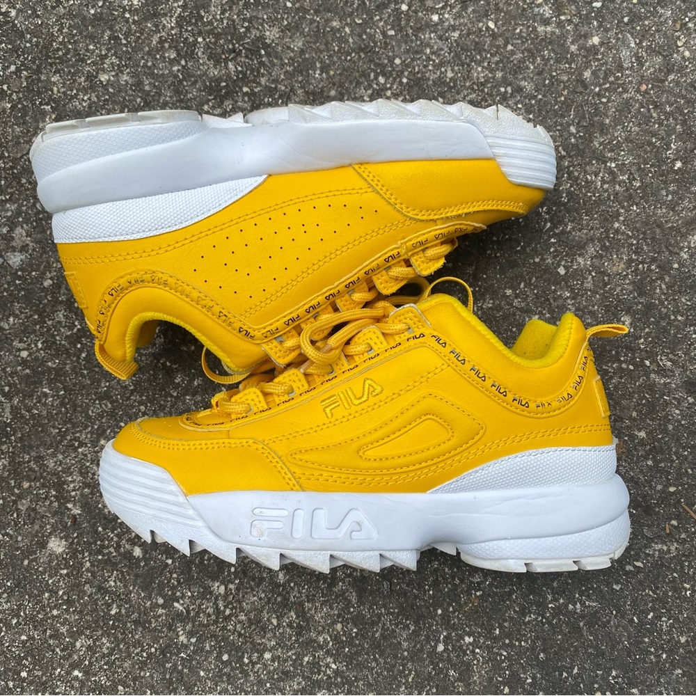 FILA Disruptor 2 Premium Repeat 3FM00406-743 Canary Yellow White